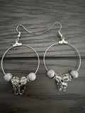 Butterfly hoop earrings