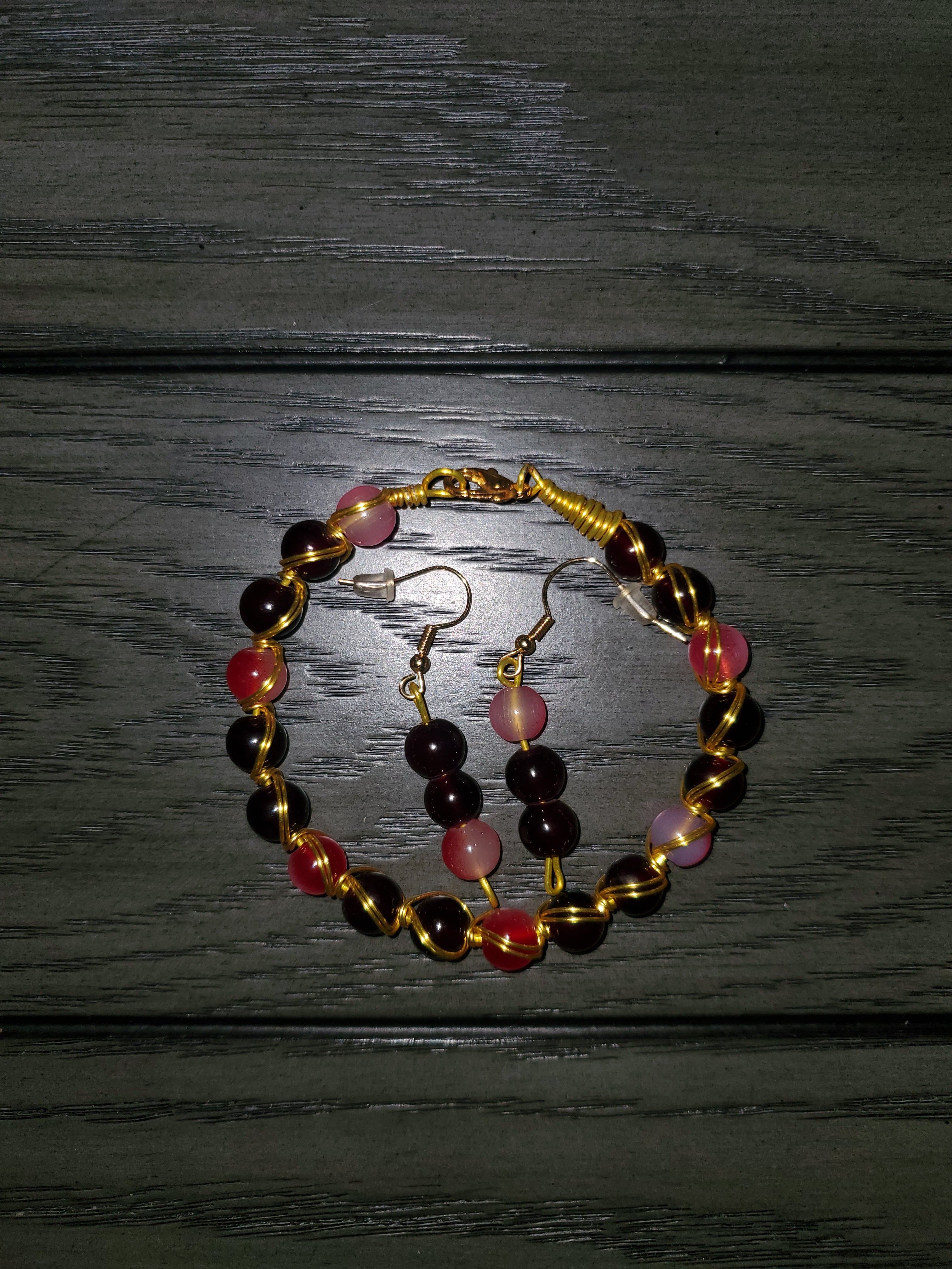 Wire bracelet & earring set
