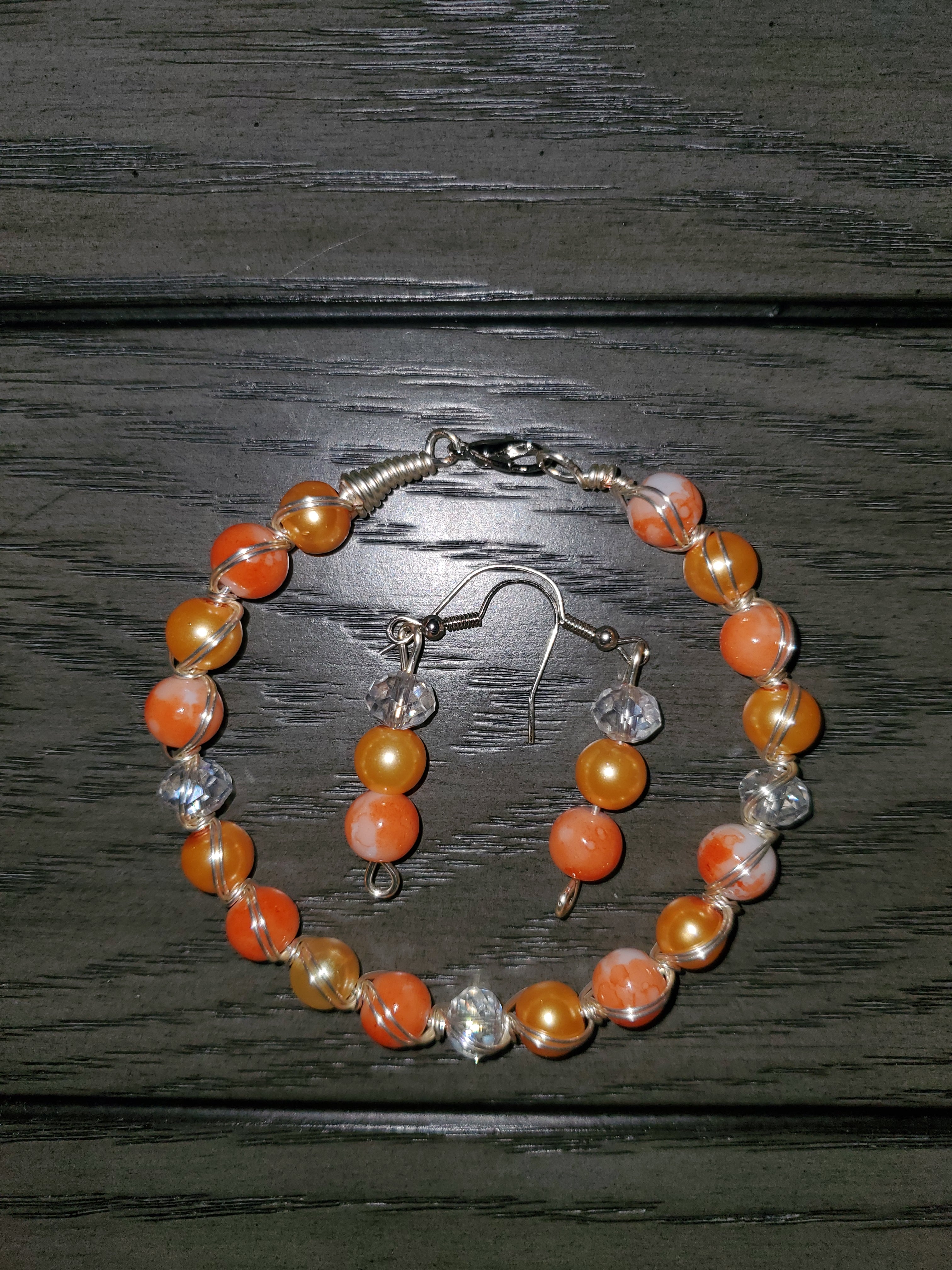 Wire bracelet & earring set