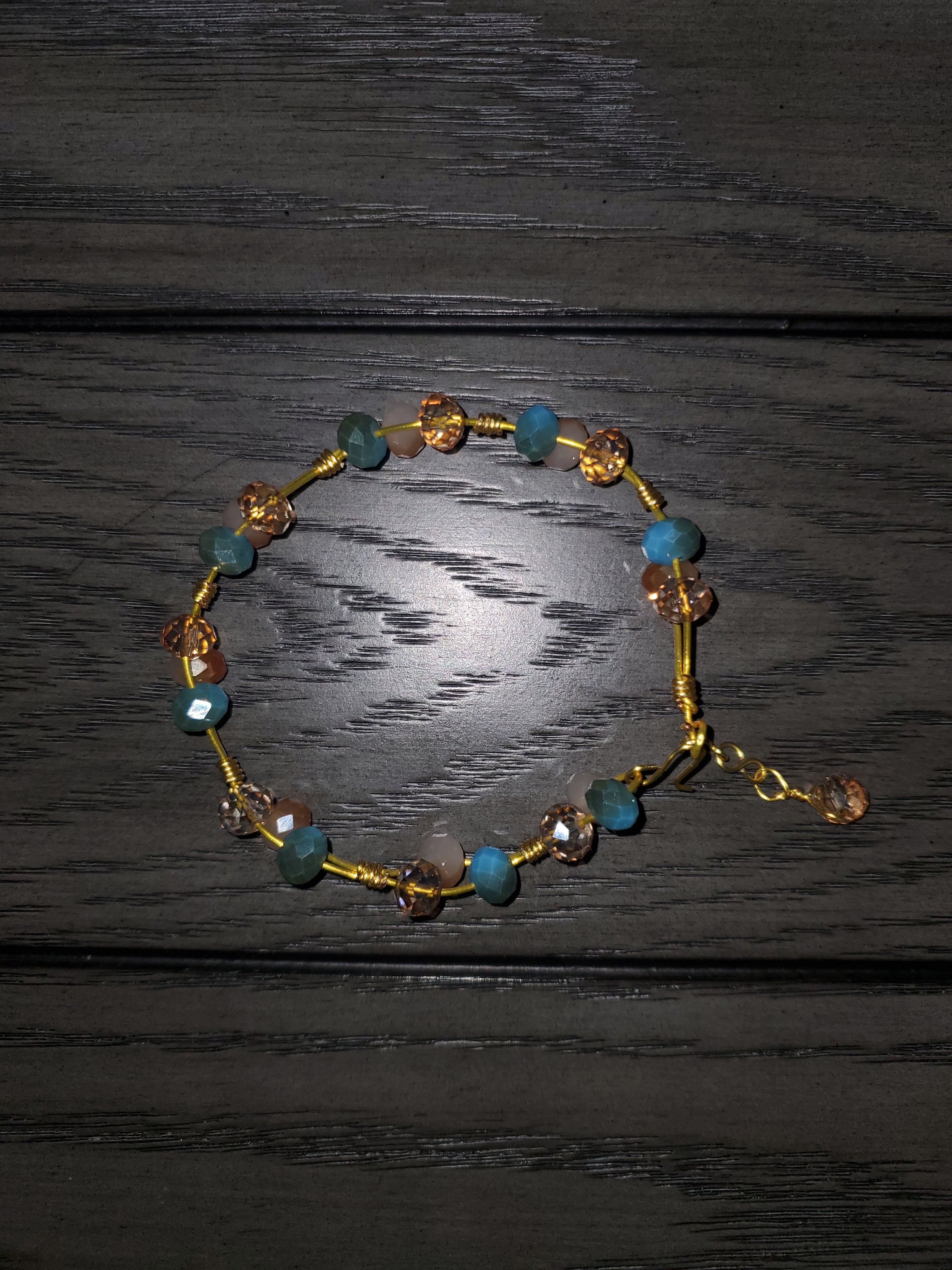 3 bead wire bracelet