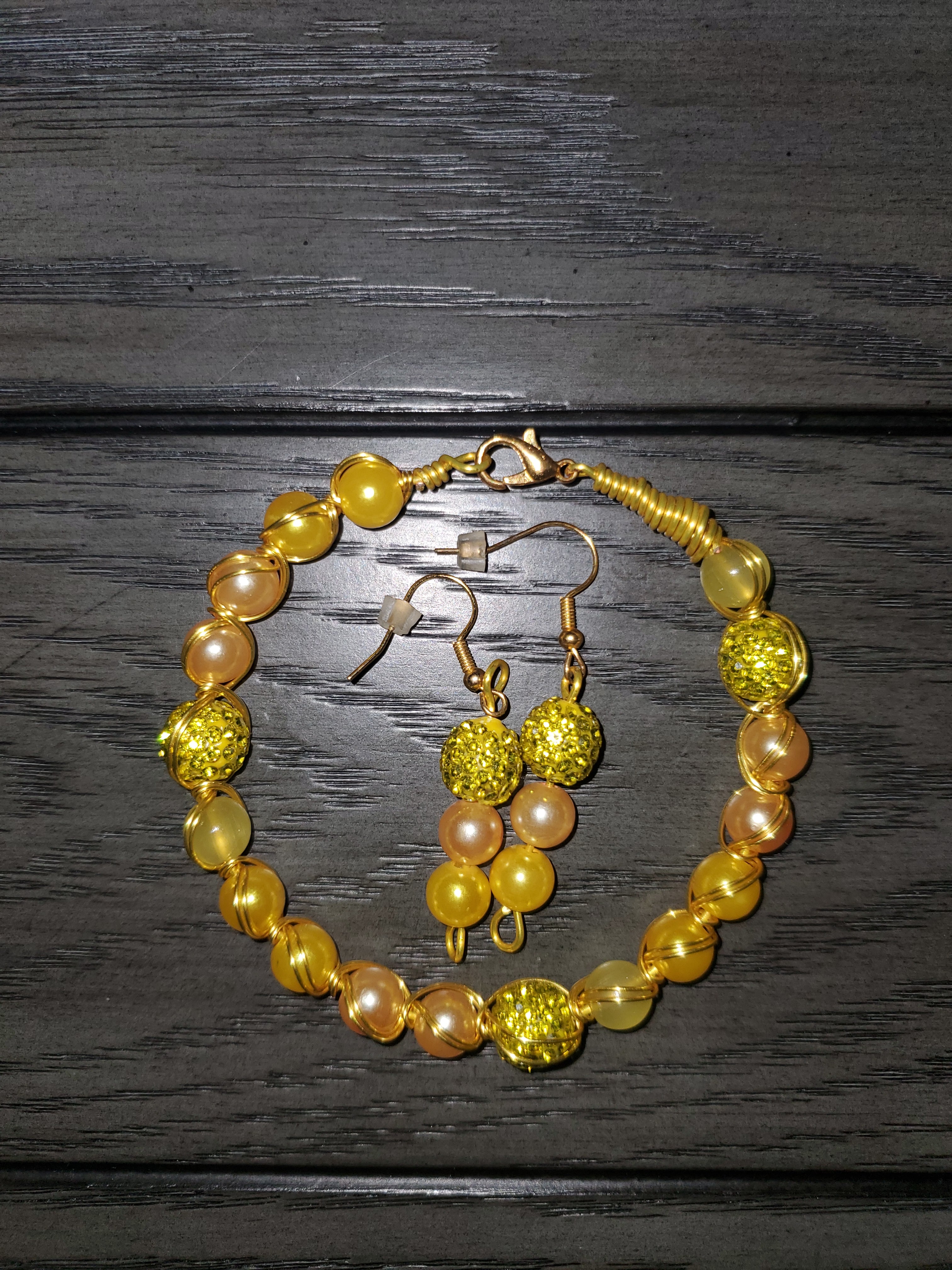Wire bracelet & earring set
